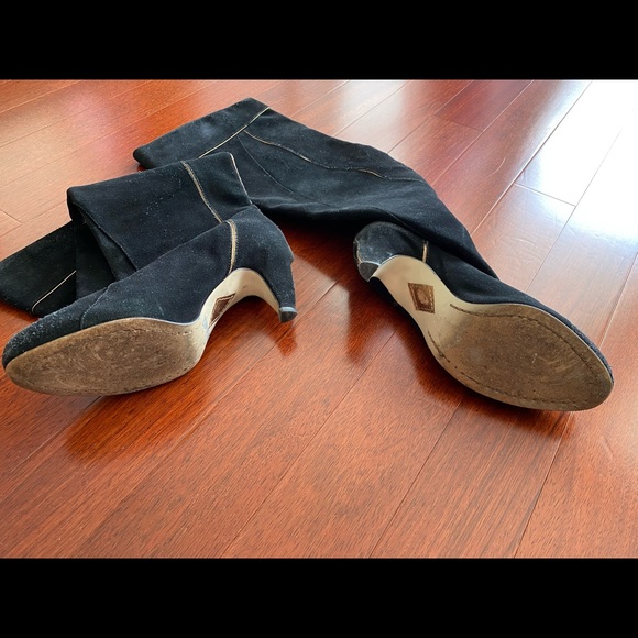 Diesel knee-high black suede boots with piping - Picture 4 of 7